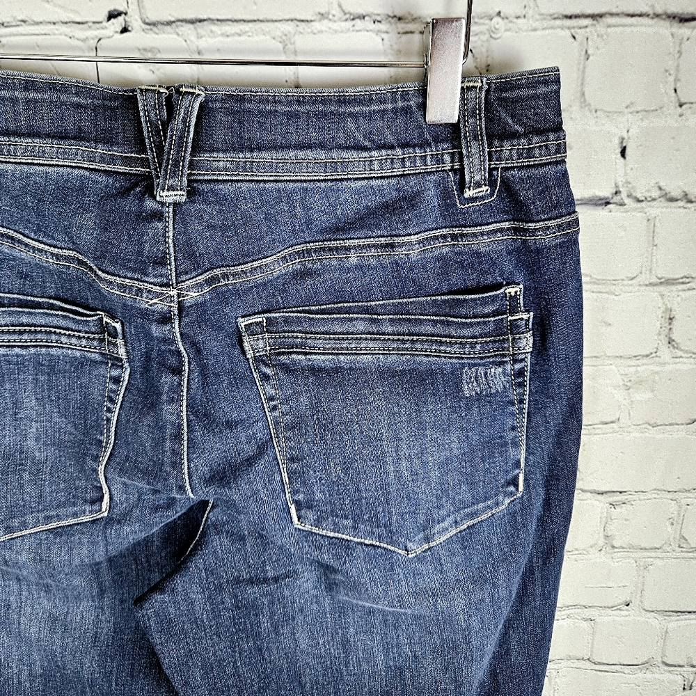 DEMOCRACY | "Ab" technology high waist skinny stretch frayed hem ankle jeans